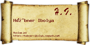 Hübner Ibolya névjegykártya
