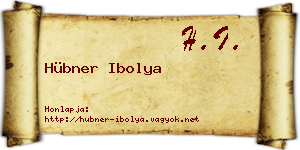 Hübner Ibolya névjegykártya